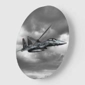 F-15E Strike Eagle Round (Grote) wandklok (Hoek)
