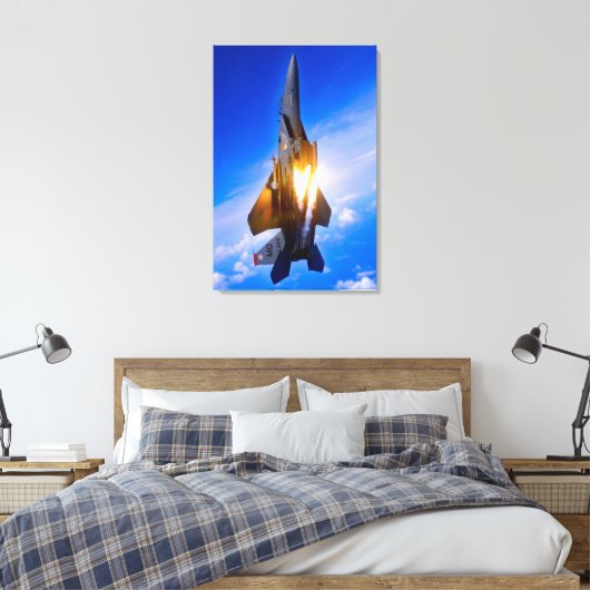 F-15E STRIKE ELGF 24x36 Canvas Afdruk (Insitu (Slaapkamer))