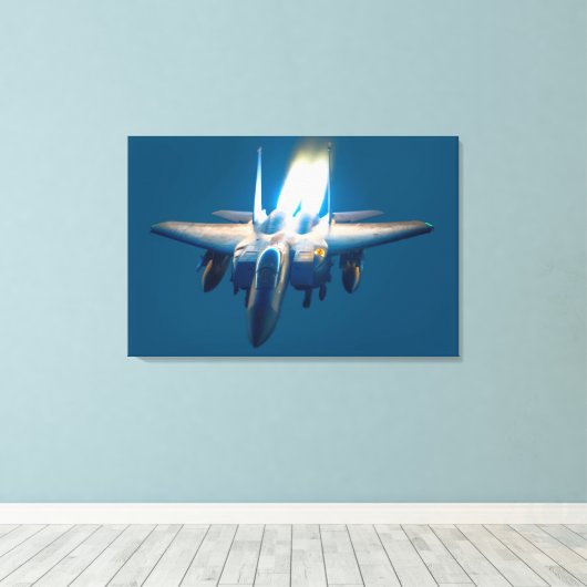 F-15E STRIKE ELGF 24x36 Canvas Afdruk (Insitu (Houten vloer))