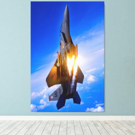 F-15E STRIKE ELGF 32x48 Canvas Afdruk (Insitu (Houten vloer))