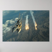 F-15E Vliegtuig met breukrijst Poster (Voorkant)