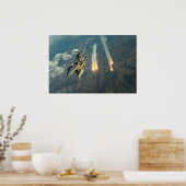 F-15E Vliegtuig met breukrijst Poster (Keuken)