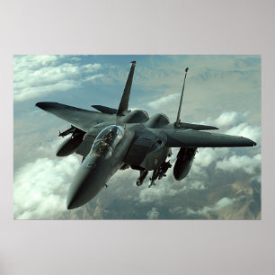 F-15E Vliegtuig met breukrijst Poster