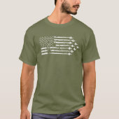F-15E Vuurjets Contrails Amerikaanse vlag T-shirt (Voorkant)