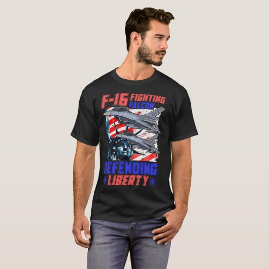 F 16 Airforce Jet Pilot T-shirt (Voorkant volledig)