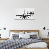 F-16 Bestrijding van Falcon Wrapped Canvas (Insitu (Slaapkamer))