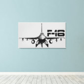 F-16 Bestrijding van Falcon Wrapped Canvas (Insitu (Houten vloer))