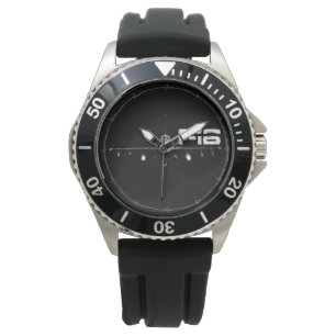 F-16 Bestrijding van valkroon, zwarte rubber Horloge