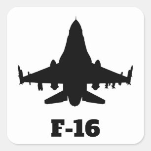 F-16 door Airogue Vierkante Sticker