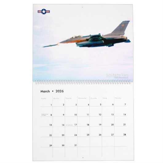 F-16 FALCON BESTRIJDING KALENDER (Mar 2026)