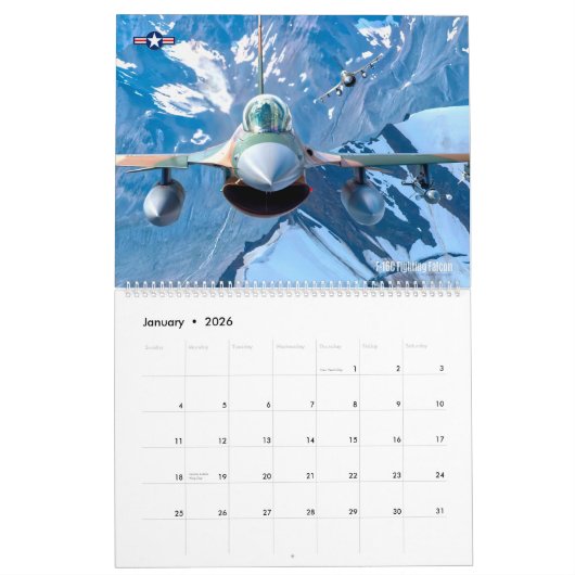F-16 FALCON BESTRIJDING KALENDER (Jan 2026)