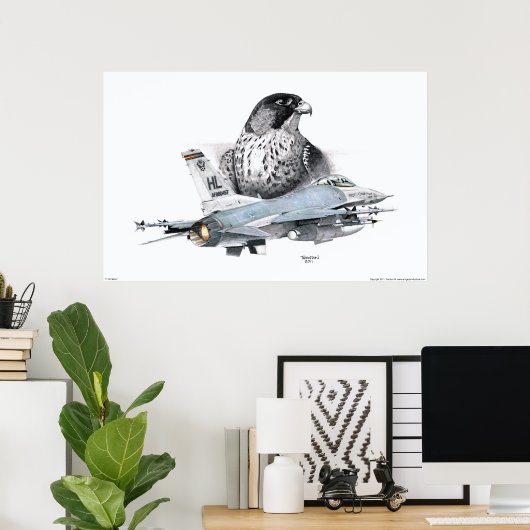 F-16 Falcon en Falcon Poster (Thuiskantoor)