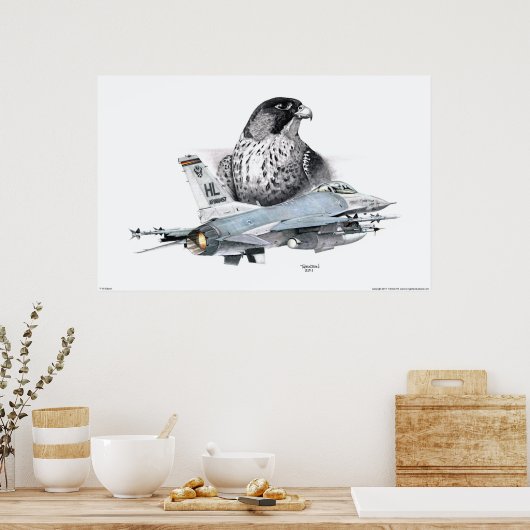 F-16 Falcon en Falcon Poster (Keuken)