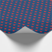 F-16 Falcon Fighter Jet Pattern Red op Blue Cadeaupapier (Hoek)