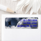 F-16 Falcon in the Cloudy Sky 3 Line Etiket (Insitu)