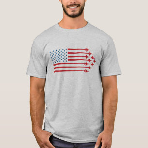 F-16 Fighter Jet American Flag Red en Blue T-shirt