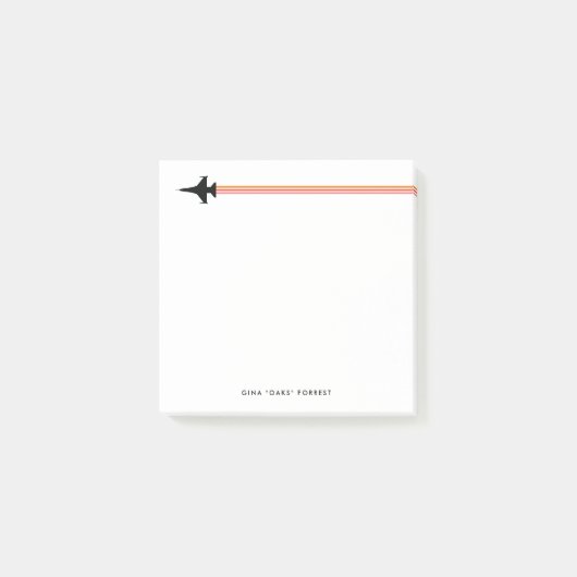 F-16 Fighter Jet Striped Custom Name Notitieblok Post-it® Notes (Voorkant)