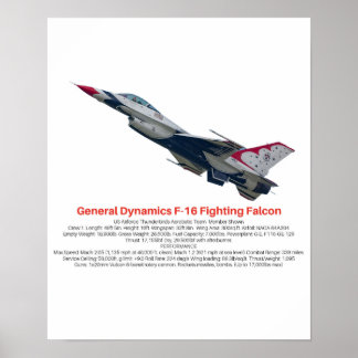 F-16 Fighter Jet tegen valk Poster