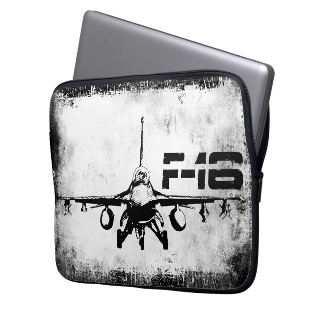 F-16 Fighting Falcon Neopree-laptophoes 13 inch Laptop Sleeve (Voorkant Links)