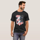 F 16 Gevechtsvliegtuig Amerikaanse vlag T Shirt (Voorkant volledig)