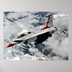F-16 het Vechten Valk Thunderbird Poster