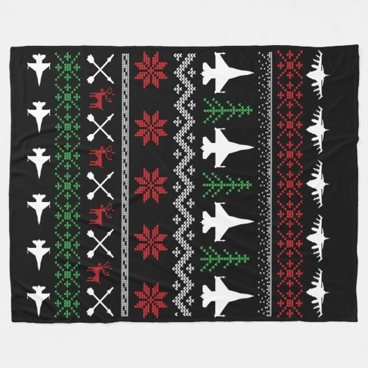 F-16 kerstdeken fleece deken (Voorkant (Horizontaal))