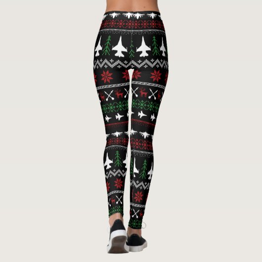 F-16 Kerstmis-Leggings Leggings (Achterkant)