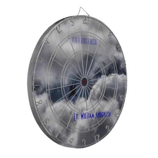 F-16 Strijd tegen Falcon Cloudy Sky Dartbord (Voorkant Links)