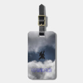 F-16 Strijd tegen Falcon Jet Sky en Clouds Bagagelabel (Voorkant verticaal)