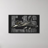F-16 Strijd tegen valk Canvas Afdruk (Voorkant)