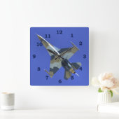 F-16 Strijd tegen valk elektrische jet Vierkante Klok (Huis)