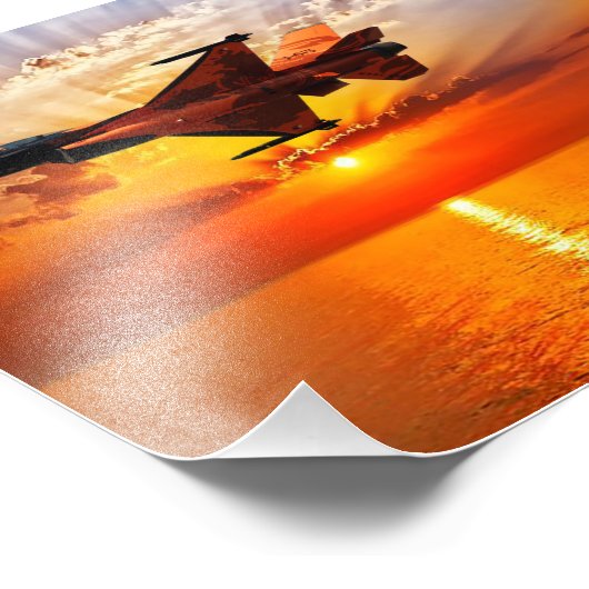 F-16 Strijd tegen valk Foto Afdruk (Hoek)