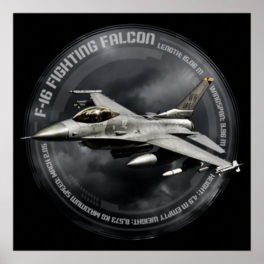 F-16 Strijd tegen valk Poster (Voorkant)