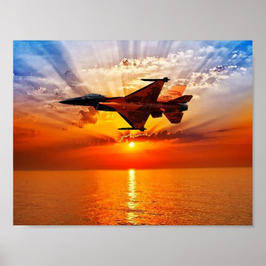 F-16 Strijd tegen valk Poster (Voorkant)