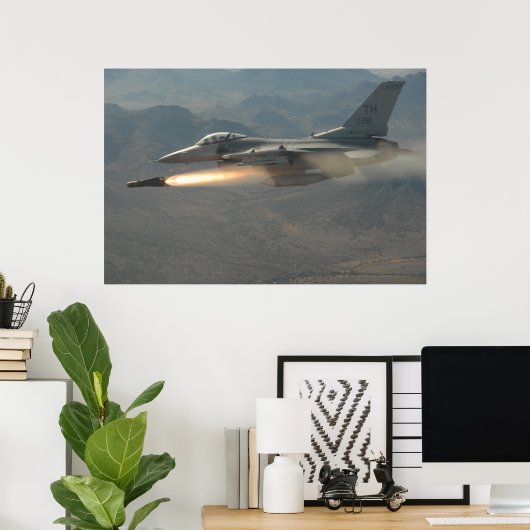 F-16 Strijd tegen valk Poster (Thuiskantoor)
