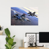 F-16 Strijd tegen valk Poster (Thuiskantoor)