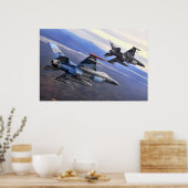 F-16 Strijd tegen valk Poster (Keuken)