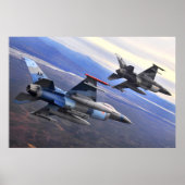 F-16 Strijd tegen valk Poster (Voorkant)