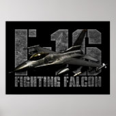 F-16 Strijd tegen valk Poster (Voorkant)