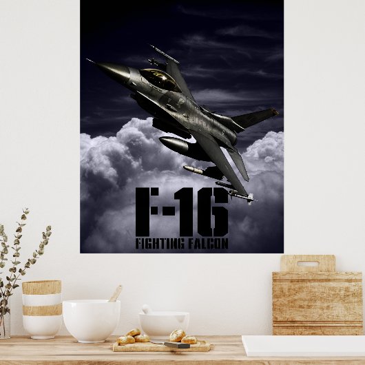 F-16 Strijd tegen valk Poster (Keuken)