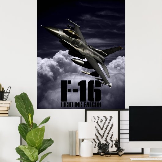 F-16 Strijd tegen valk Poster (Thuiskantoor)