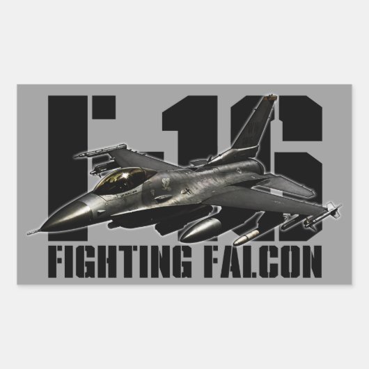 F-16 Strijd tegen valk Rechthoekige Sticker (Voorkant)