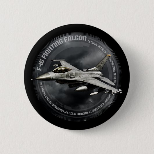 F-16 Strijd tegen valk Ronde Button 5,7 Cm (Voorkant)