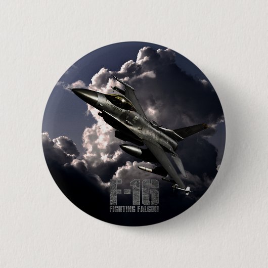 F-16 Strijd tegen valk Ronde Button 5,7 Cm (Voorkant)