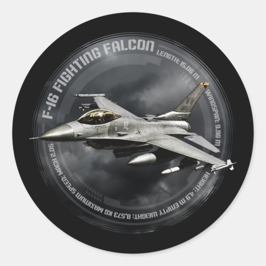 F-16 Strijd tegen valk Ronde Sticker (Voorkant)