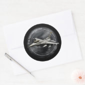 F-16 Strijd tegen valk Ronde Sticker (Envelop)