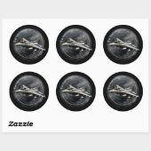 F-16 Strijd tegen valk Ronde Sticker (Vel)
