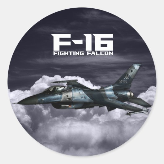 F-16 Strijd tegen valk Ronde Sticker (Voorkant)