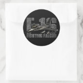 F-16 Strijd tegen valk Ronde Sticker (Tas)