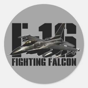 F-16 Strijd tegen valk Ronde Sticker